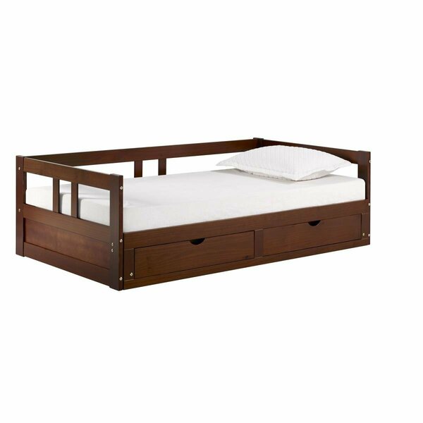 Kd Cama De Bebe Melody Twin to King Extendable Day Bed with Storage Chestnut KD3250823